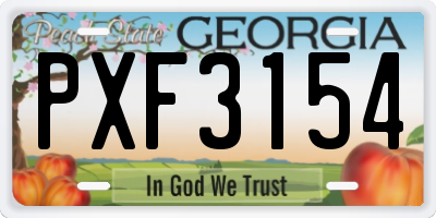 GA license plate PXF3154