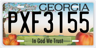 GA license plate PXF3155