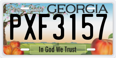 GA license plate PXF3157