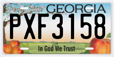 GA license plate PXF3158