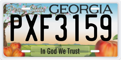 GA license plate PXF3159