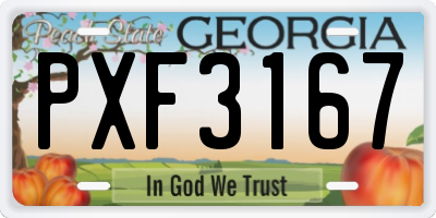 GA license plate PXF3167