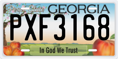 GA license plate PXF3168