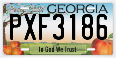 GA license plate PXF3186