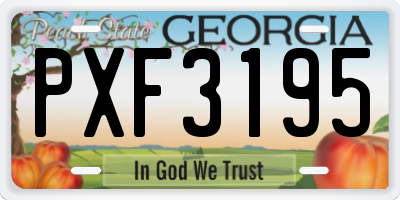 GA license plate PXF3195
