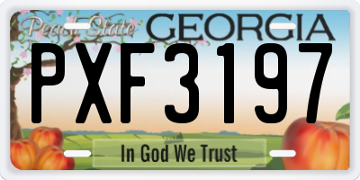 GA license plate PXF3197