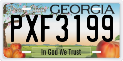 GA license plate PXF3199