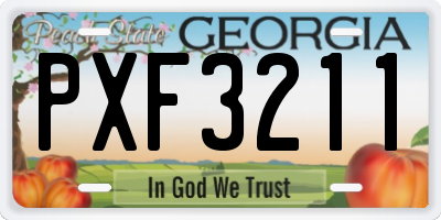 GA license plate PXF3211