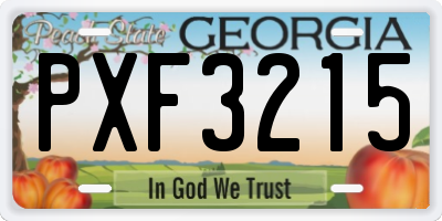GA license plate PXF3215