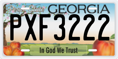 GA license plate PXF3222
