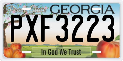 GA license plate PXF3223