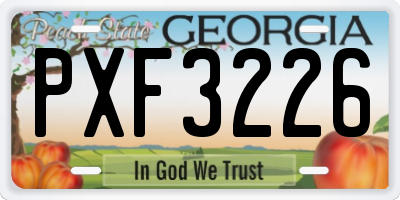 GA license plate PXF3226