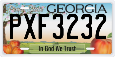 GA license plate PXF3232