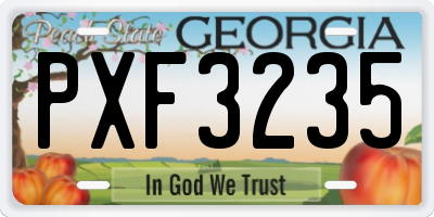GA license plate PXF3235