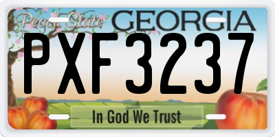 GA license plate PXF3237
