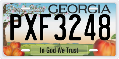 GA license plate PXF3248