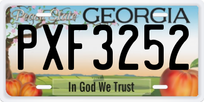 GA license plate PXF3252