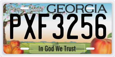 GA license plate PXF3256