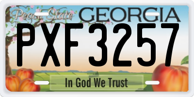 GA license plate PXF3257