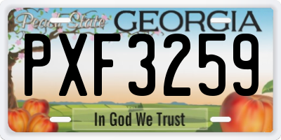 GA license plate PXF3259