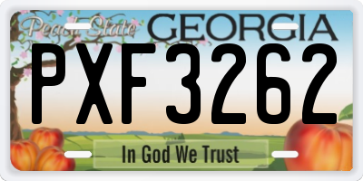 GA license plate PXF3262