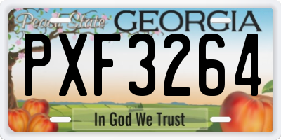 GA license plate PXF3264
