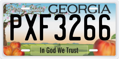 GA license plate PXF3266