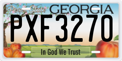 GA license plate PXF3270