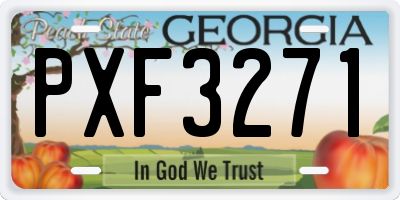 GA license plate PXF3271