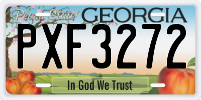 GA license plate PXF3272