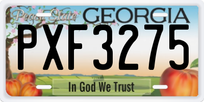 GA license plate PXF3275