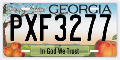 GA license plate PXF3277