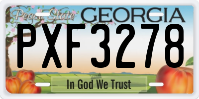 GA license plate PXF3278