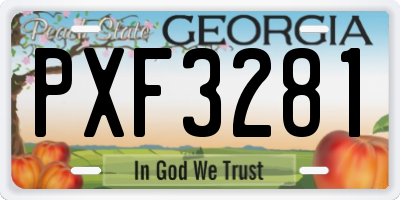 GA license plate PXF3281