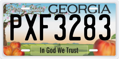 GA license plate PXF3283