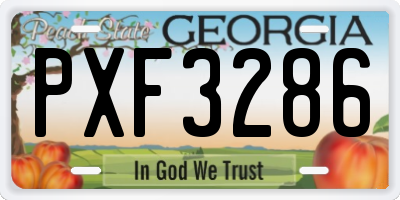 GA license plate PXF3286