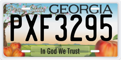 GA license plate PXF3295