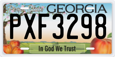 GA license plate PXF3298
