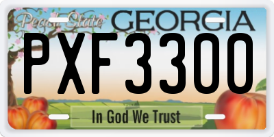 GA license plate PXF3300