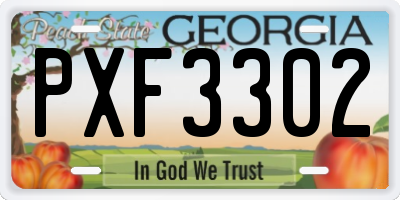 GA license plate PXF3302