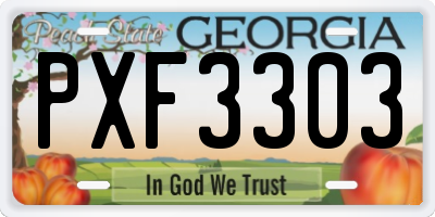 GA license plate PXF3303