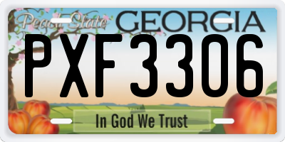 GA license plate PXF3306