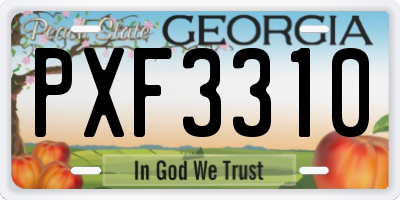 GA license plate PXF3310