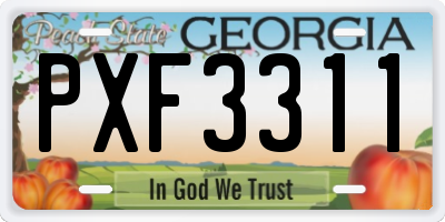 GA license plate PXF3311