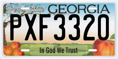 GA license plate PXF3320
