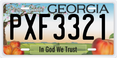 GA license plate PXF3321