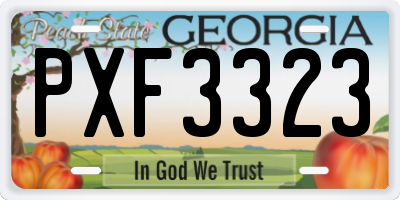 GA license plate PXF3323