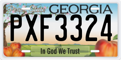 GA license plate PXF3324