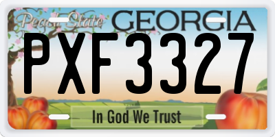 GA license plate PXF3327