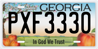GA license plate PXF3330